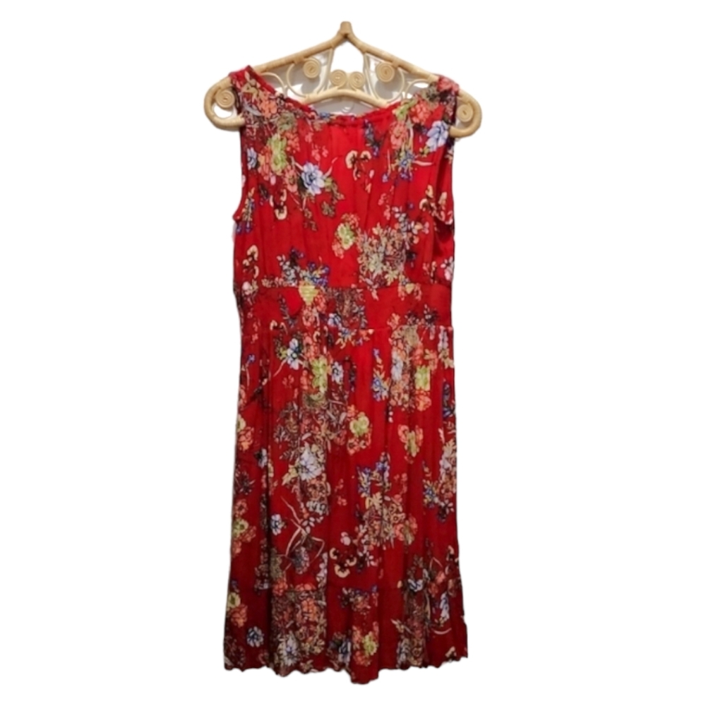 ⭐️Forbidden Los Angeles red dress with floral print - Picture 4 of 4